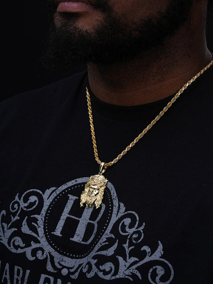 #1 Bestseller Jesus Piece Pendant - 14k Gold Vermeil 925 Silver - 3 Sizes 1.5"-3"