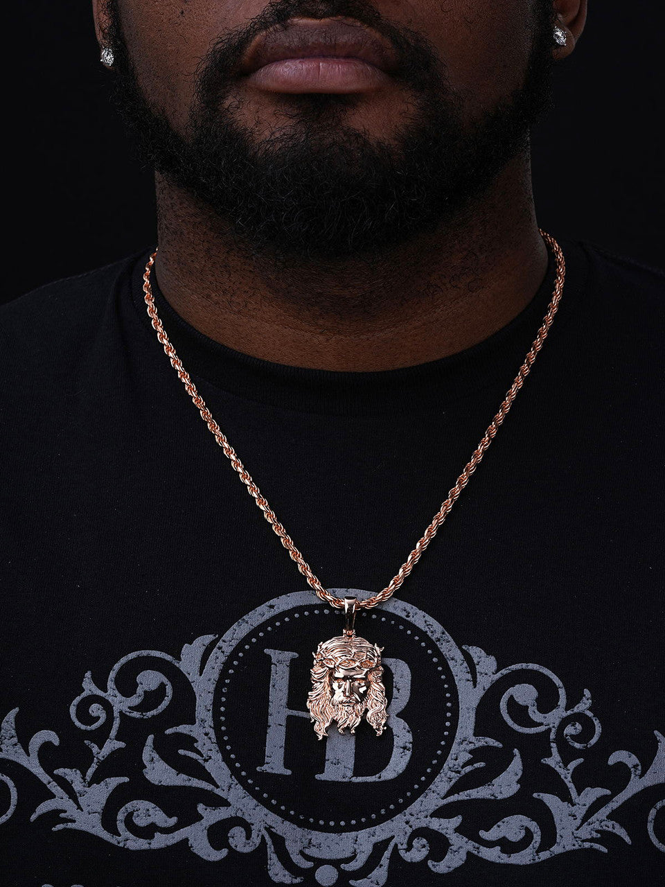 #1 Bestseller Jesus Piece Pendant - 14k Rose Gold Vermeil 925 Silver - 3 Sizes 1.5"-3"