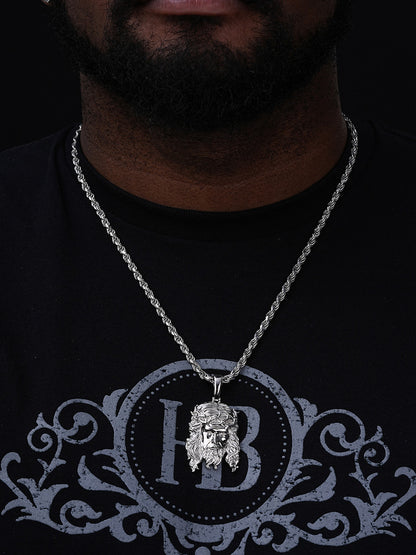 MOISSANITE #1 Bestseller Jesus Piece Pendant - 925 Silver - 3 Sizes 1.5"-3"