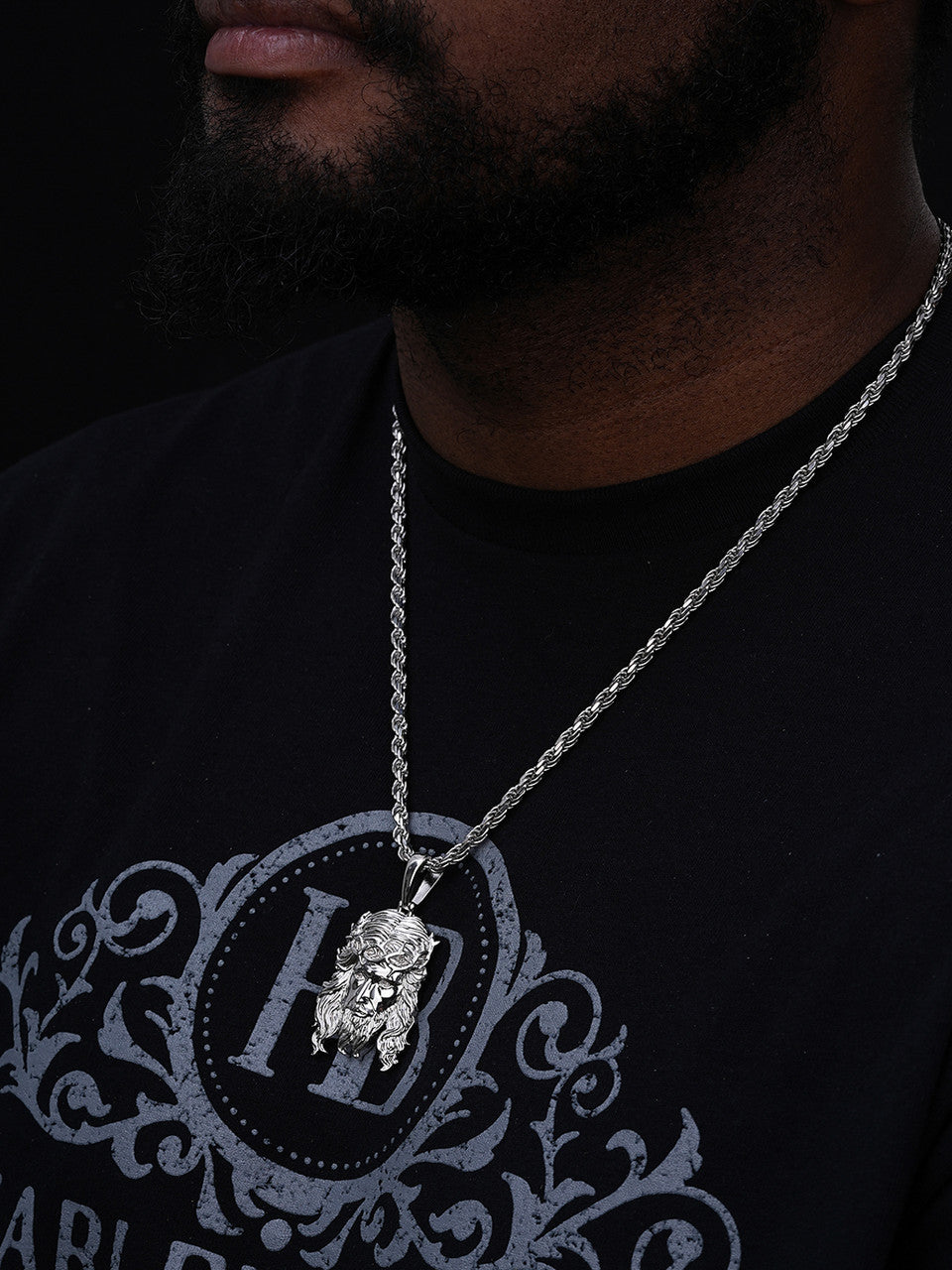 MOISSANITE #1 Bestseller Jesus Piece Pendant - 925 Silver - 3 Sizes 1.5"-3"