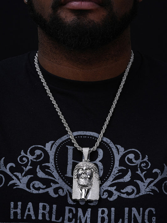 MOISSANITE Hip Hop Jesus Piece Opens Up Father Son & Holy Spirit  - 14k Gold Vermeil Or 925 Silver - Large 3.25"