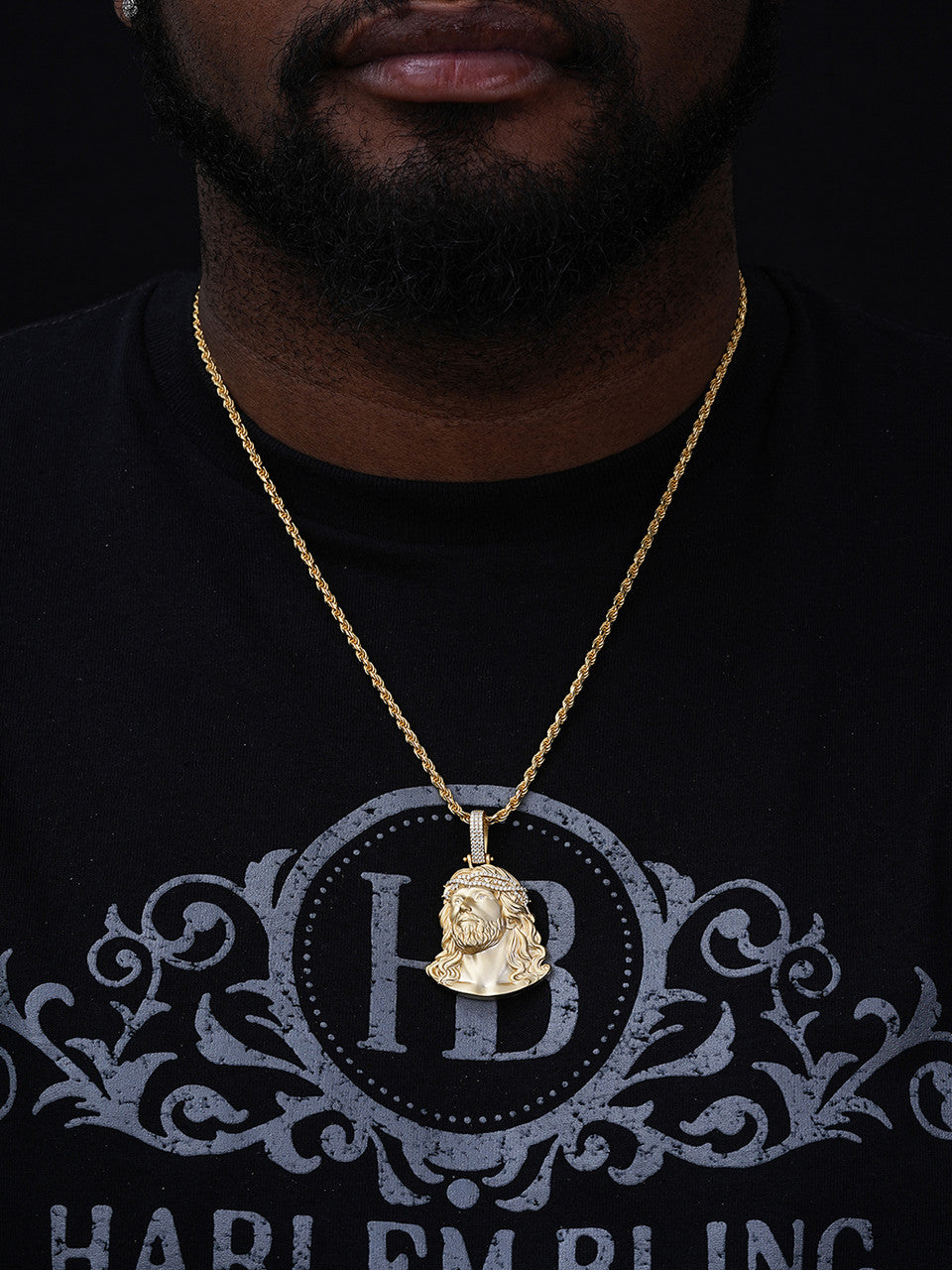 MOISSANITE Passion Of The Christ Jesus Pendant - 14k Gold Vermeil 925 Silver - 3 Sizes 1.5"-3"