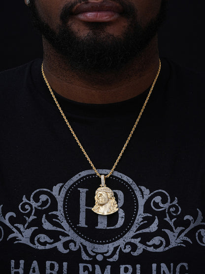 MOISSANITE Passion Of The Christ Jesus Pendant - 14k Gold Vermeil 925 Silver - 3 Sizes 1.5"-3"