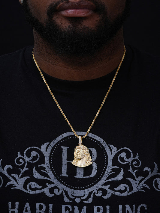 MOISSANITE Passion Of The Christ Jesus Pendant - 14k Gold Vermeil 925 Silver - 3 Sizes 1.5"-3"