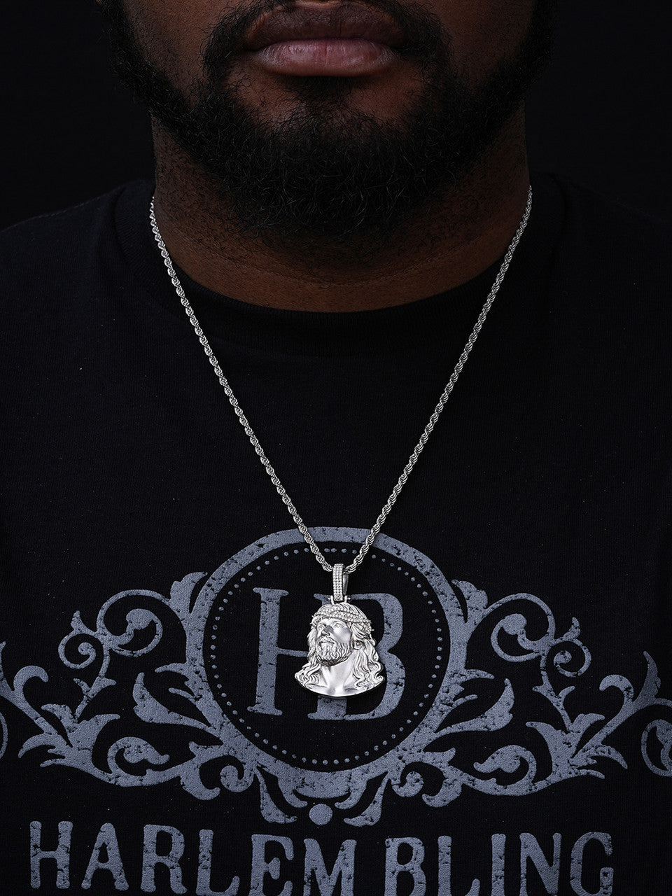 MOISSANITE Passion Of The Christ Jesus Pendant - 925 Silver - 3 Sizes 1.5"-3"