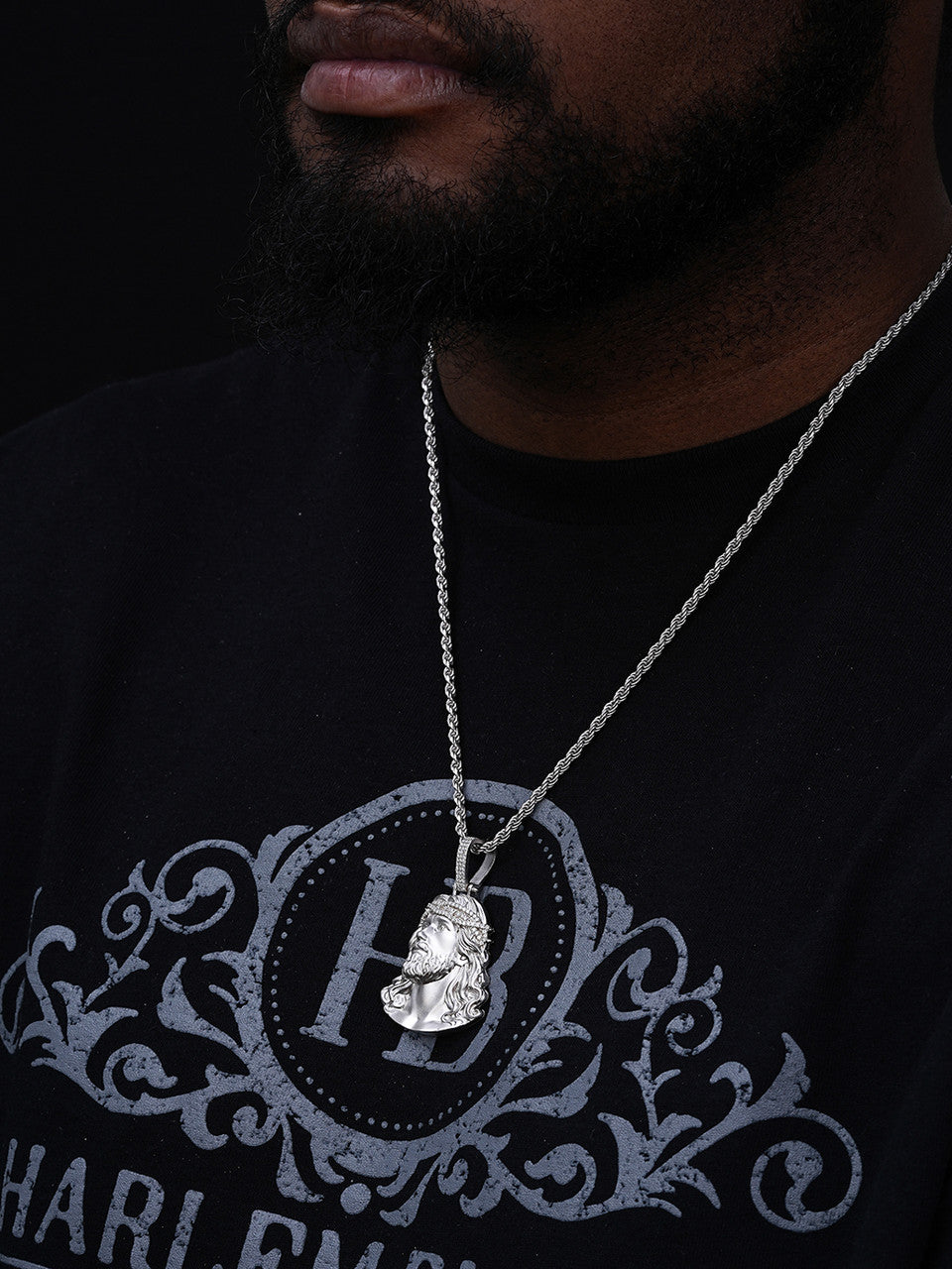 MOISSANITE Passion Of The Christ Jesus Pendant - 925 Silver - 3 Sizes 1.5"-3"