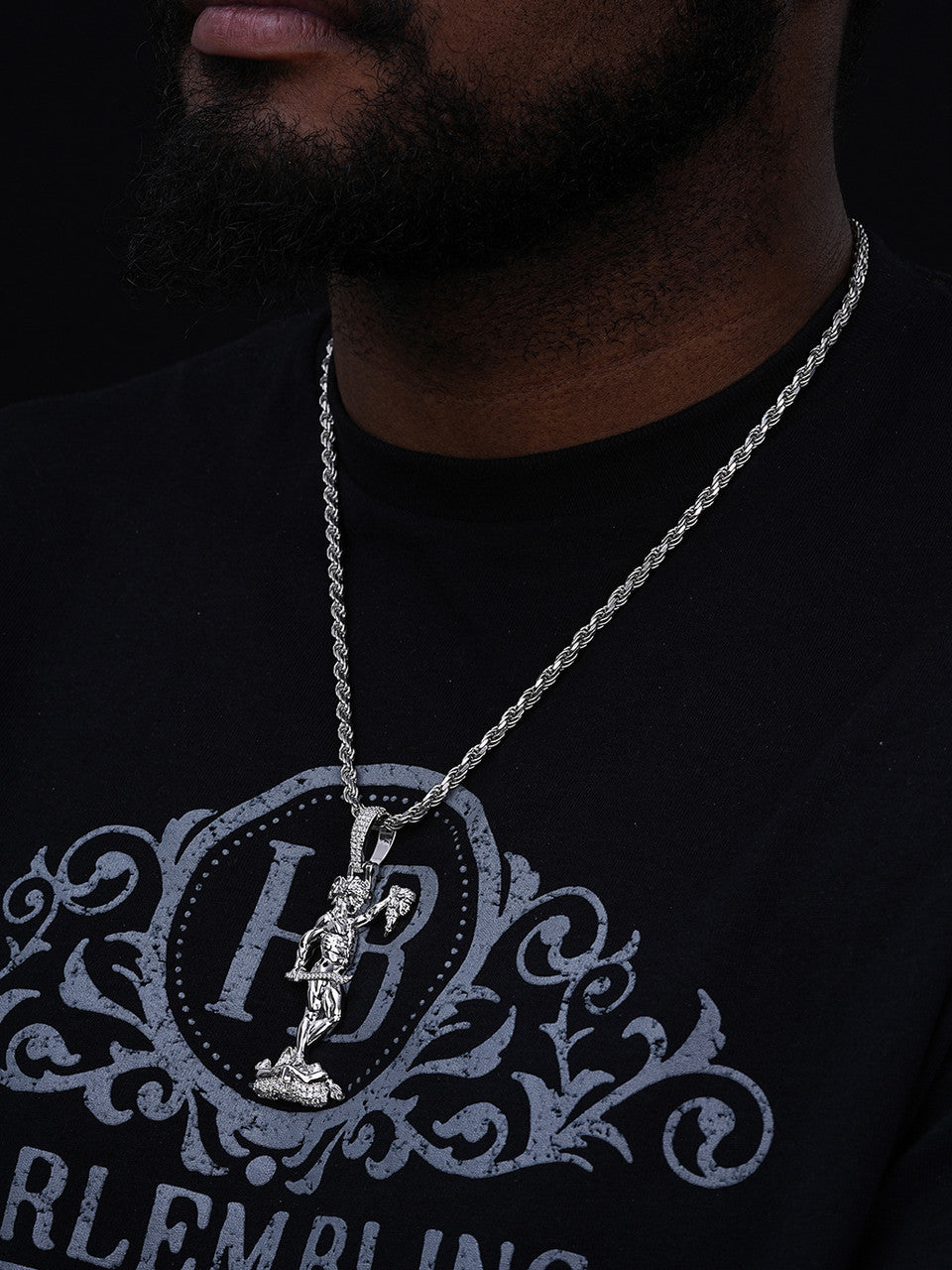 MOISSANITE Perseus W. Medusa Head Pendant - 925 Silver - 3 Sizes 1"-3"