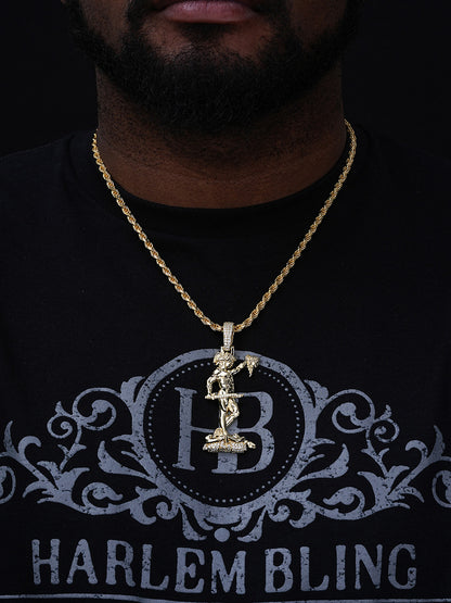 MOISSANITE Perseus W. Medusa Head Pendant - 14k Gold Vermeil 925 Silver - 3 Sizes 1"-3"