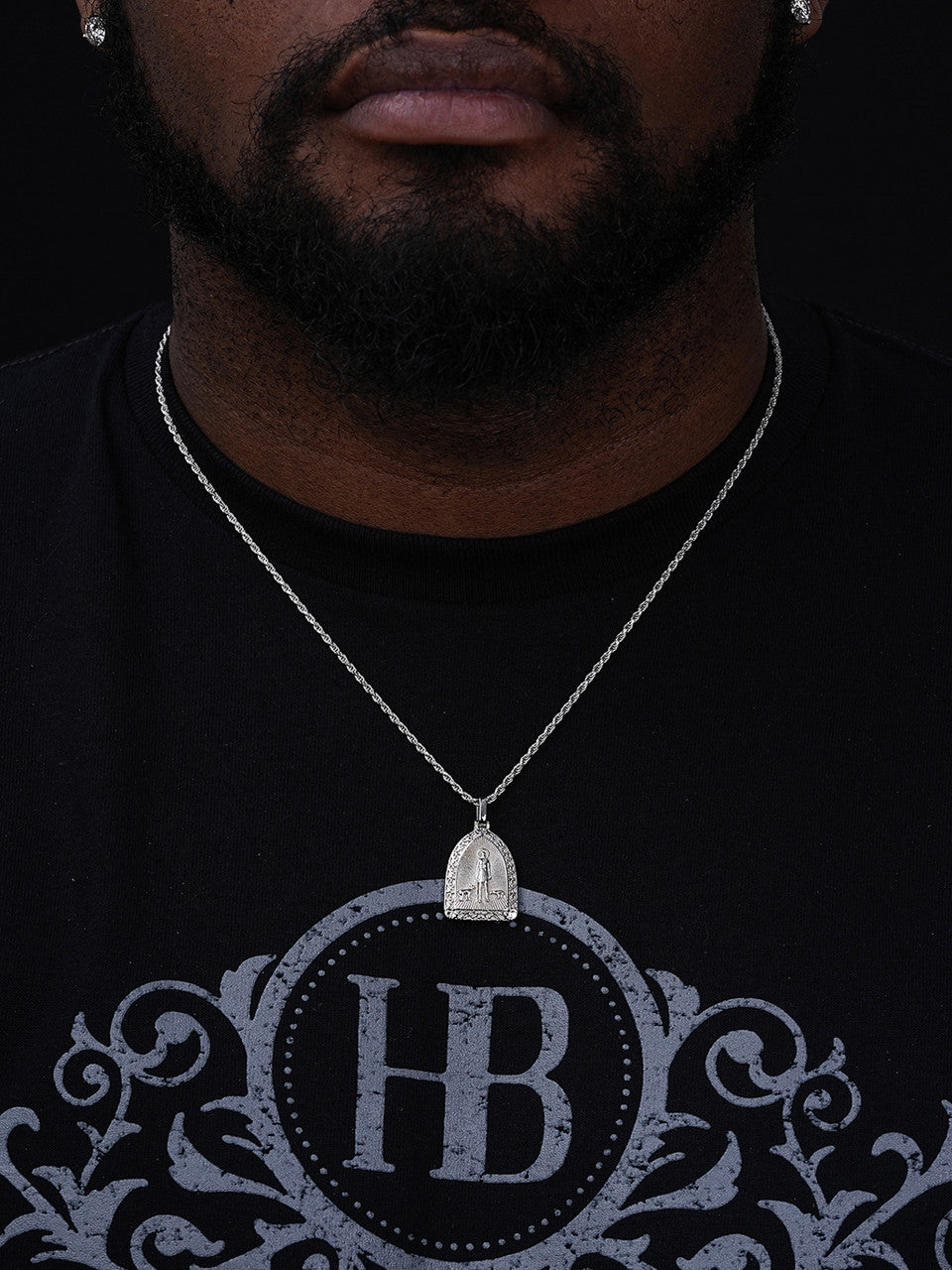 St Lazarus Plain Medallion Pendant - 14k Gold Vermeil Or 925 Silver - Small 1.25"