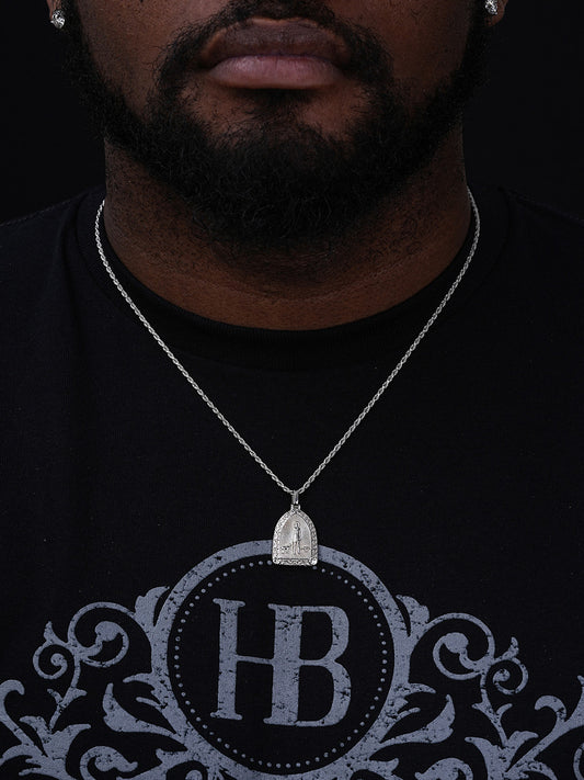 St Lazarus Plain Medallion Pendant - 14k Gold Vermeil Or 925 Silver - Small 1.25"