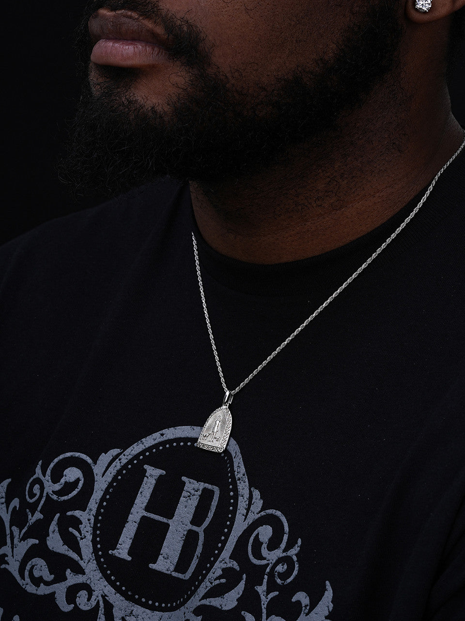 St Lazarus Plain Medallion Pendant - 14k Gold Vermeil Or 925 Silver - Small 1.25"