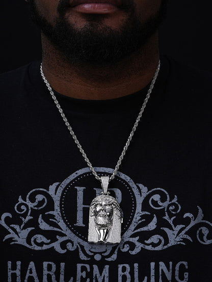 MOISSANITE Hip Hop Jesus Piece Opens Up Ten Commandments  - 14k Yellow Gold Vermeil Or 925 Silver - Large 3.25"
