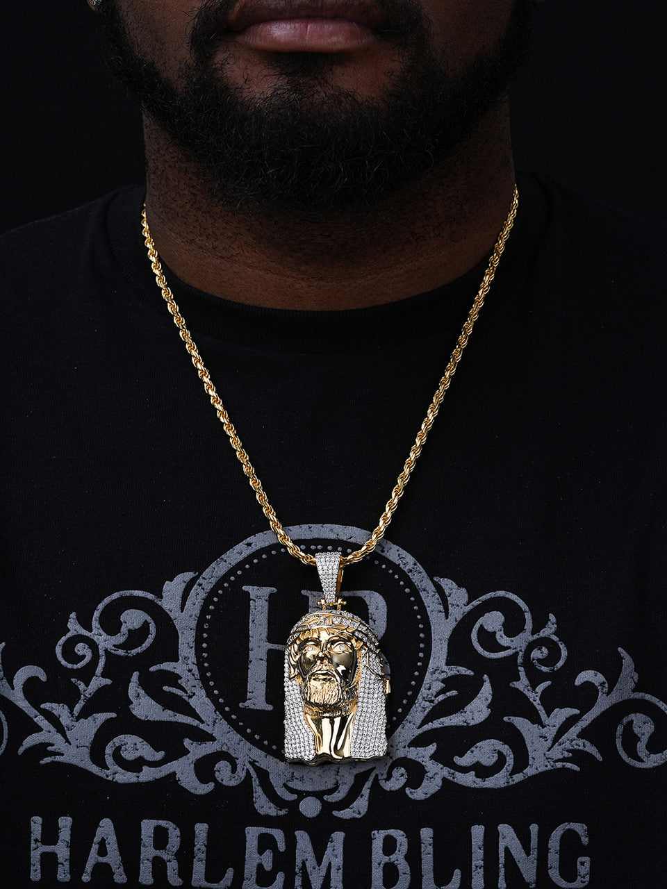 MOISSANITE Hip Hop Jesus Piece Opens Up Ten Commandments  - 14k Yellow Gold Vermeil Or 925 Silver - Large 3.25"