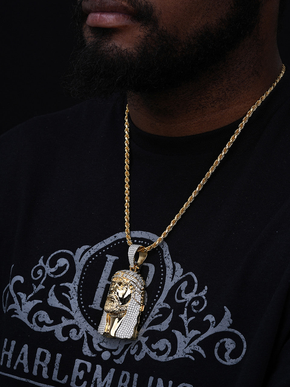 MOISSANITE Hip Hop Jesus Piece Opens Up Ten Commandments  - 14k Yellow Gold Vermeil Or 925 Silver - Large 3.25"