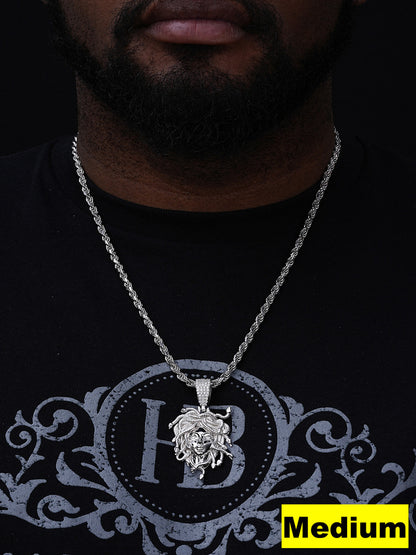 MOISSANITE Medusa Head Pendant - 925 Silver - 3 Sizes 0.75"-2.5"
