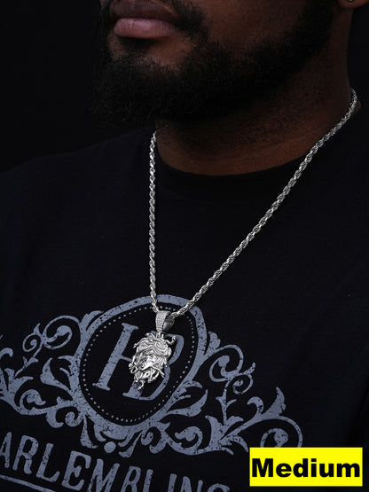 MOISSANITE Medusa Head Pendant - 925 Silver - 3 Sizes 0.75"-2.5"