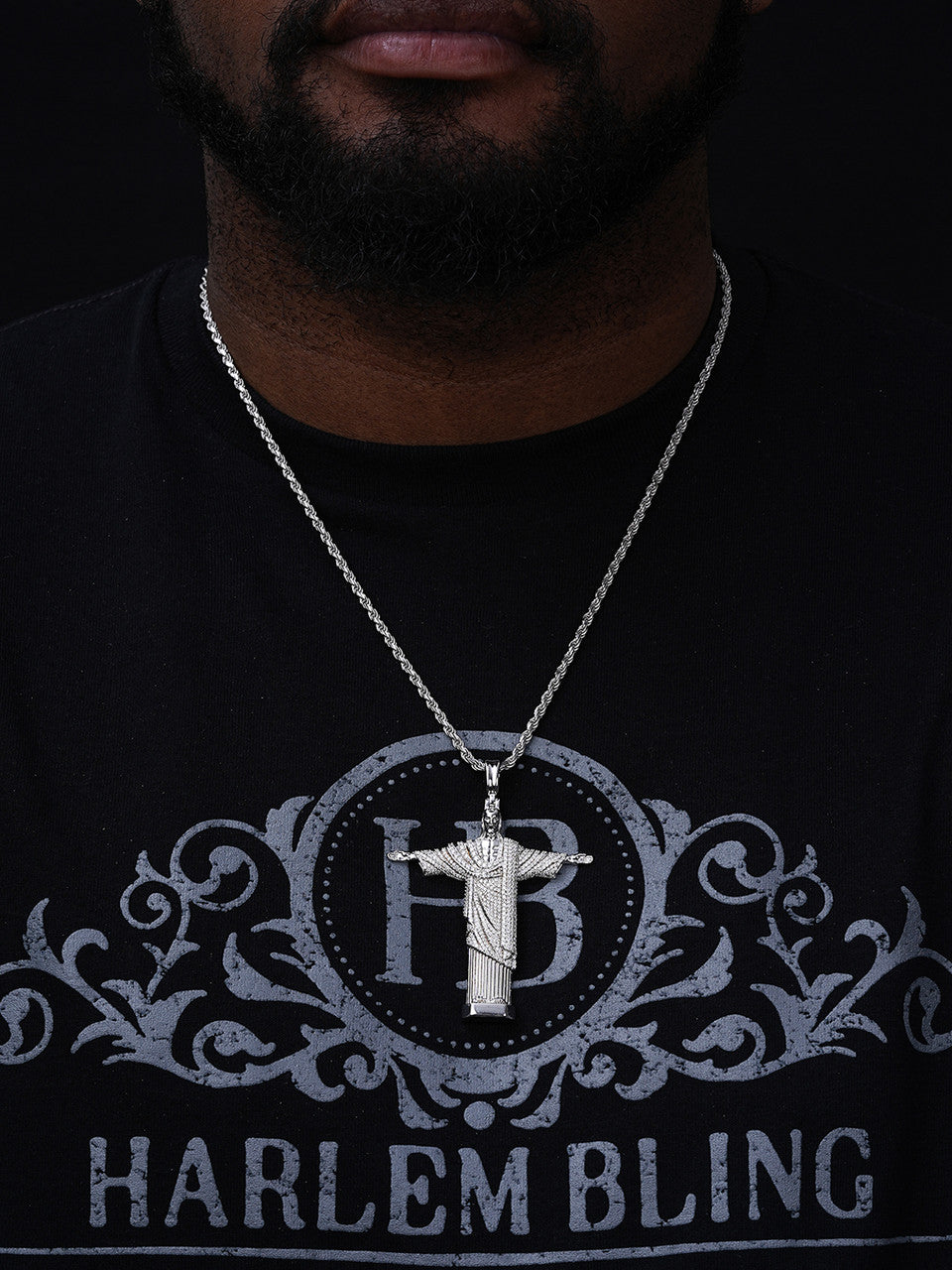 MOISSANITE Christ The Redeemer Pendant - 925 Silver - 3 Sizes 1.25"-3"