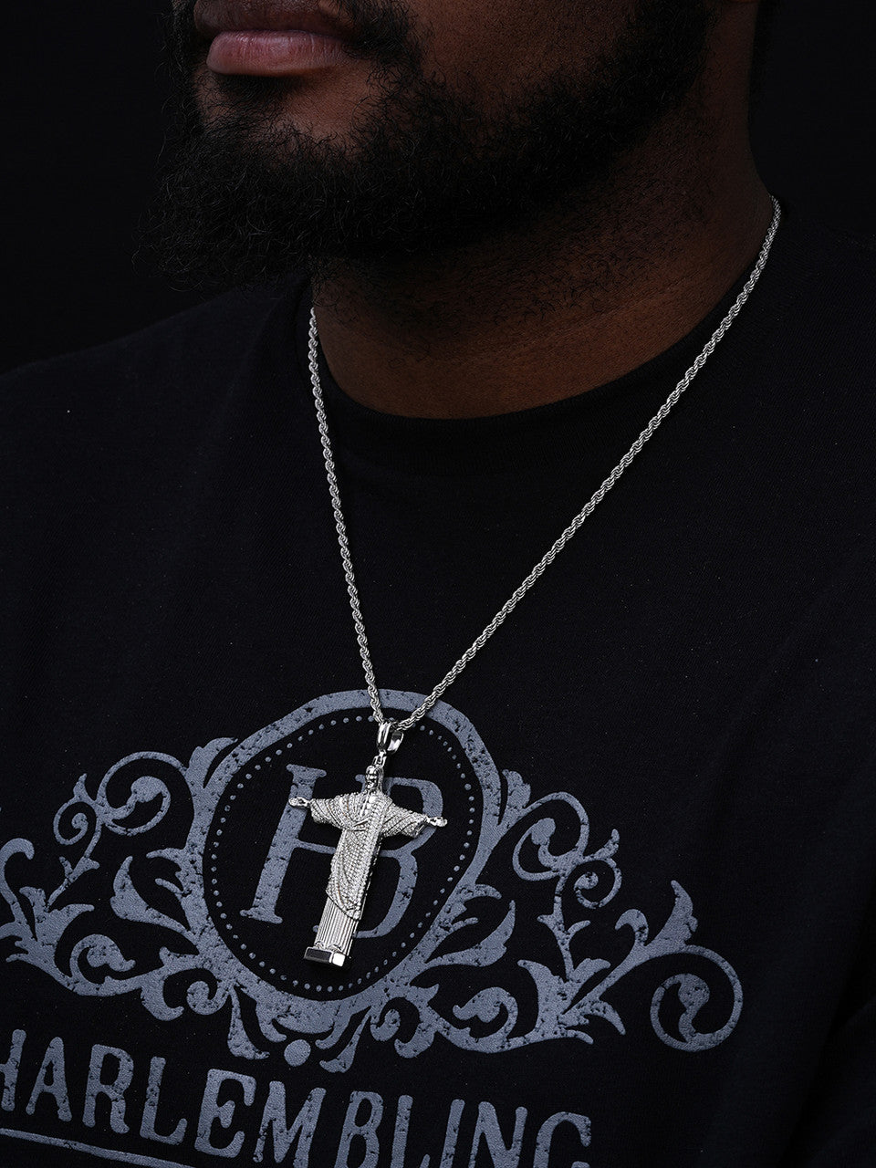 MOISSANITE Christ The Redeemer Pendant - 925 Silver - 3 Sizes 1.25"-3"