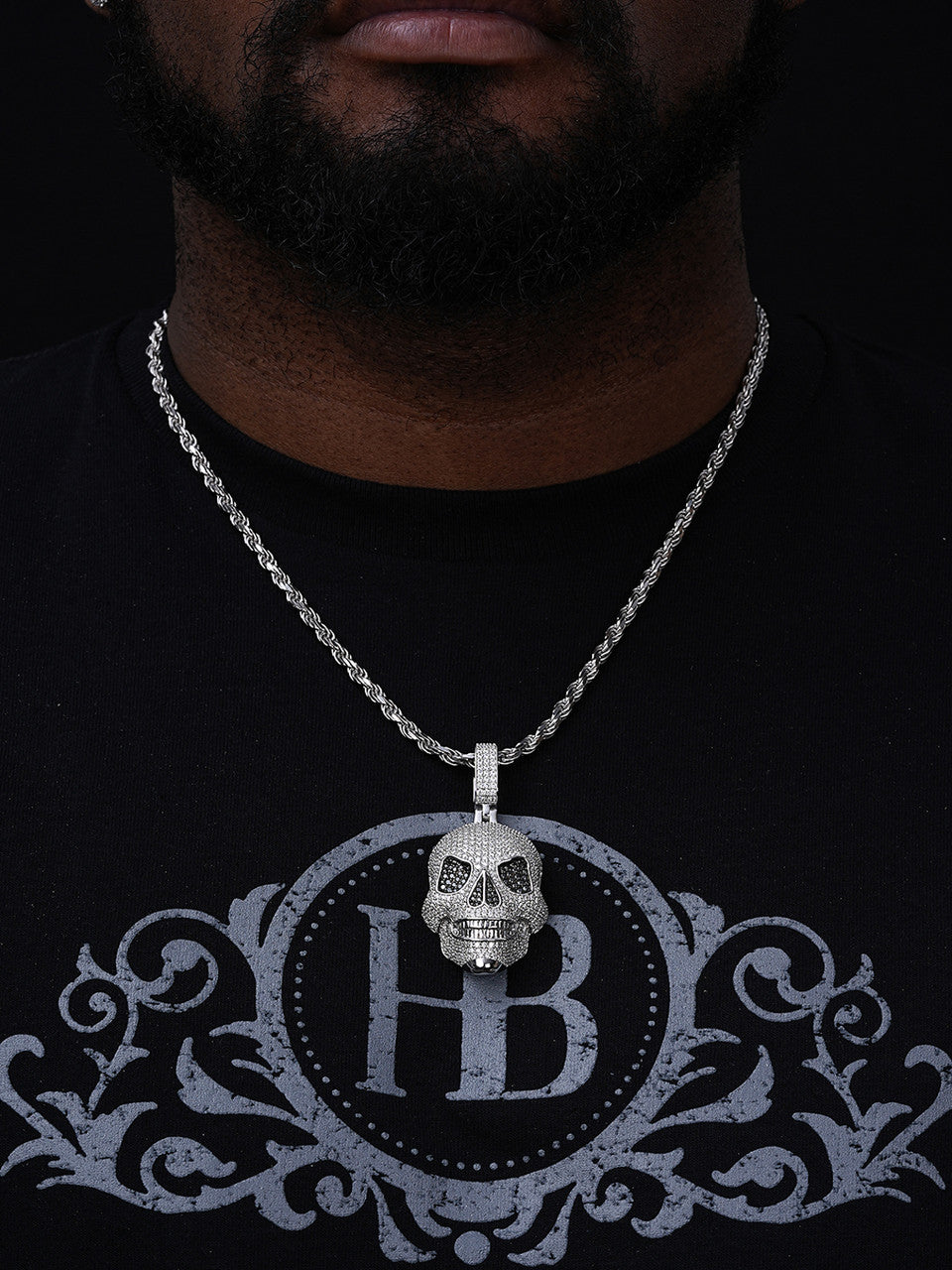 MOISSANITE 3D Skull Iced Out Pendant - 925 Silver - 3 Sizes 1.5"-3.5"