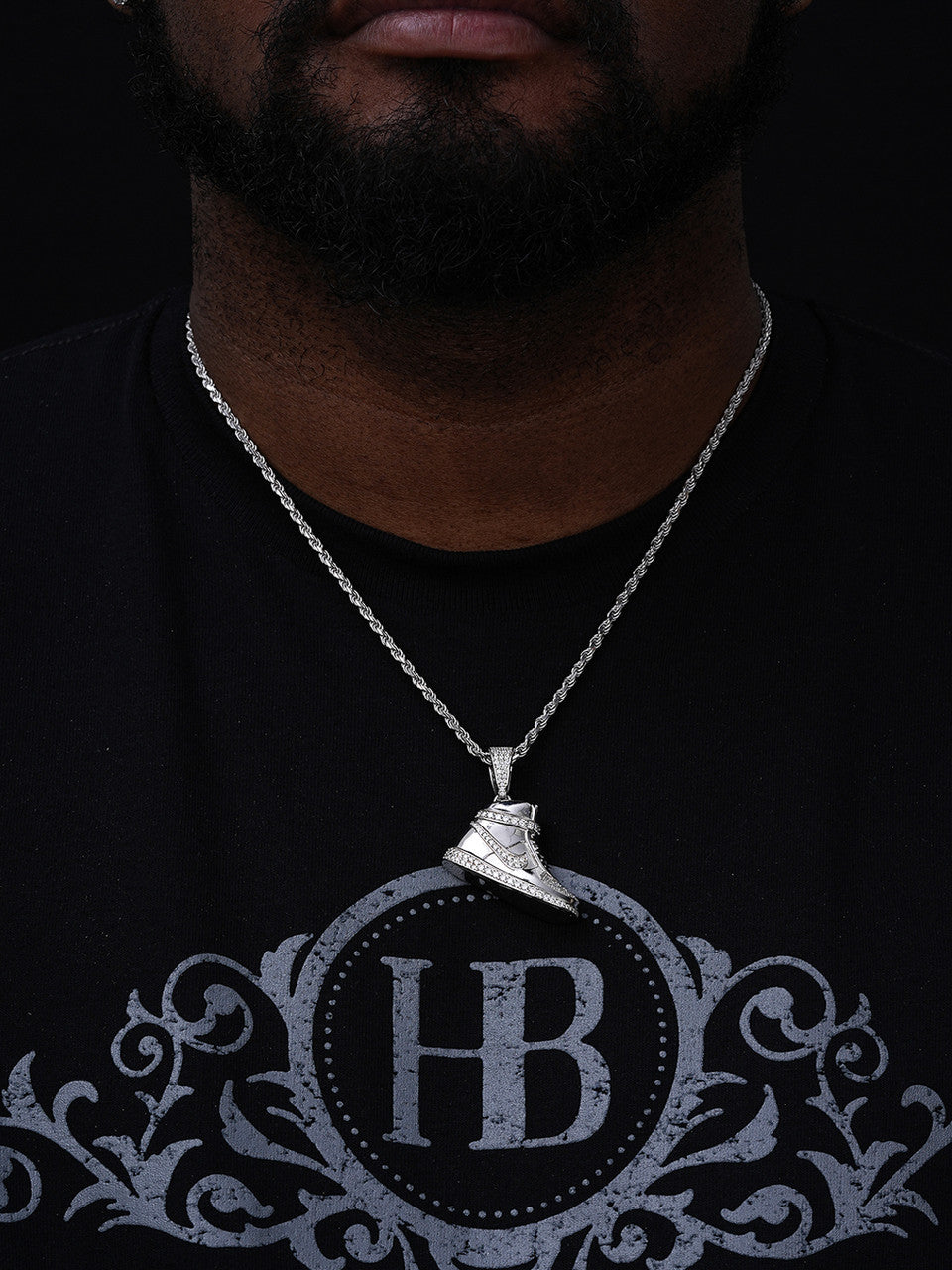 MOISSANITE Air Force 1 High Top Nike Sneaker Pendant - 14k Gold Vermeil Or 925 Silver - Small 1.5"