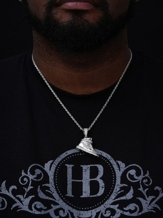 MOISSANITE Air Force 1 High Top Nike Sneaker Pendant - 14k Gold Vermeil Or 925 Silver - Small 1.5"