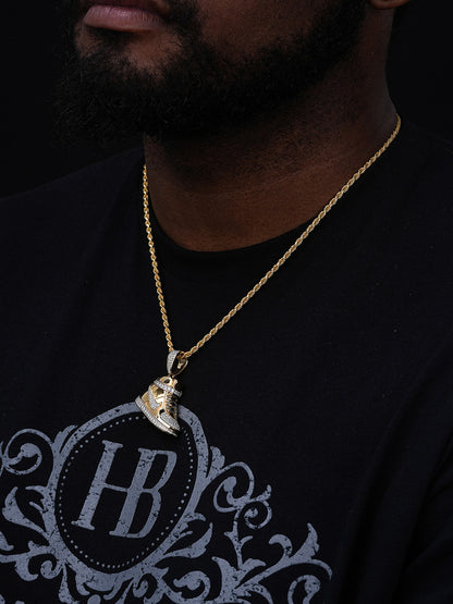 MOISSANITE Air Force 1 High Top Nike Sneaker Pendant - 14k Gold Vermeil Or 925 Silver - Small 1.5"