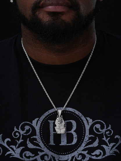 MOISSANITE Anubis Ancient Egyptian Pendant - 14k Gold Vermeil Or 925 Silver - Medium 2"