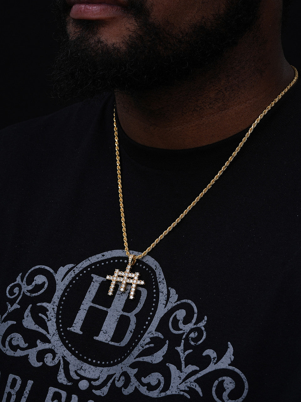 MOISSANITE Triple Cross Hip Hop Pendant - 14k Yellow Gold Vermeil Or 925 Silver - Small 1.5"