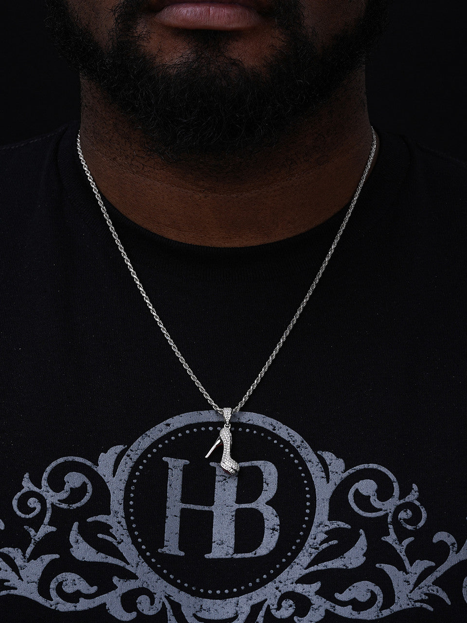 MOISSANITE Red Bottom Stiletto Heels Pendant - 14k Gold Vermeil Or 925 Silver - Small 1.25"