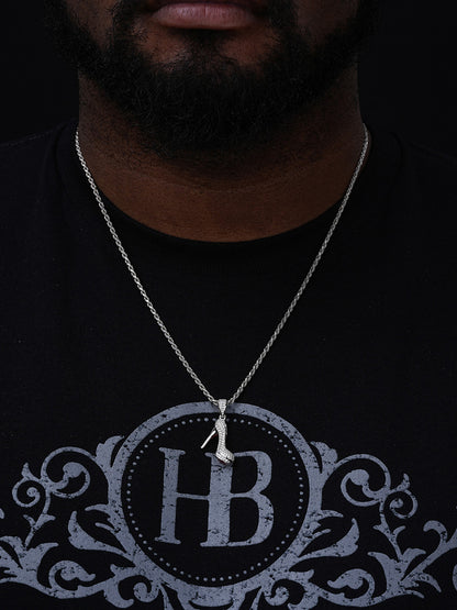 MOISSANITE Red Bottom Stiletto Heels Pendant - 14k Gold Vermeil Or 925 Silver - Small 1.25"