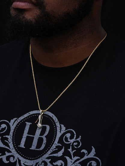 MOISSANITE Red Bottom Stiletto Heels Pendant - 14k Gold Vermeil Or 925 Silver - Small 1.25"