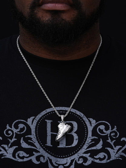 MOISSANITE Air Jordan 45 Nike Sneaker Pendant - 14k Gold Vermeil Or 925 Silver - Medium 2"