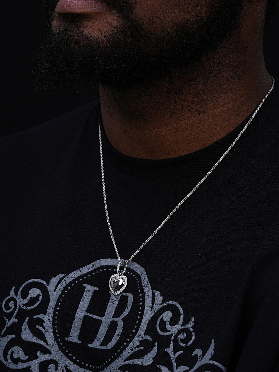 MOISSANITE 3D Puffed Heart Shaped Pendant - 925 Silver - 3 Sizes 0.75"-1.5"