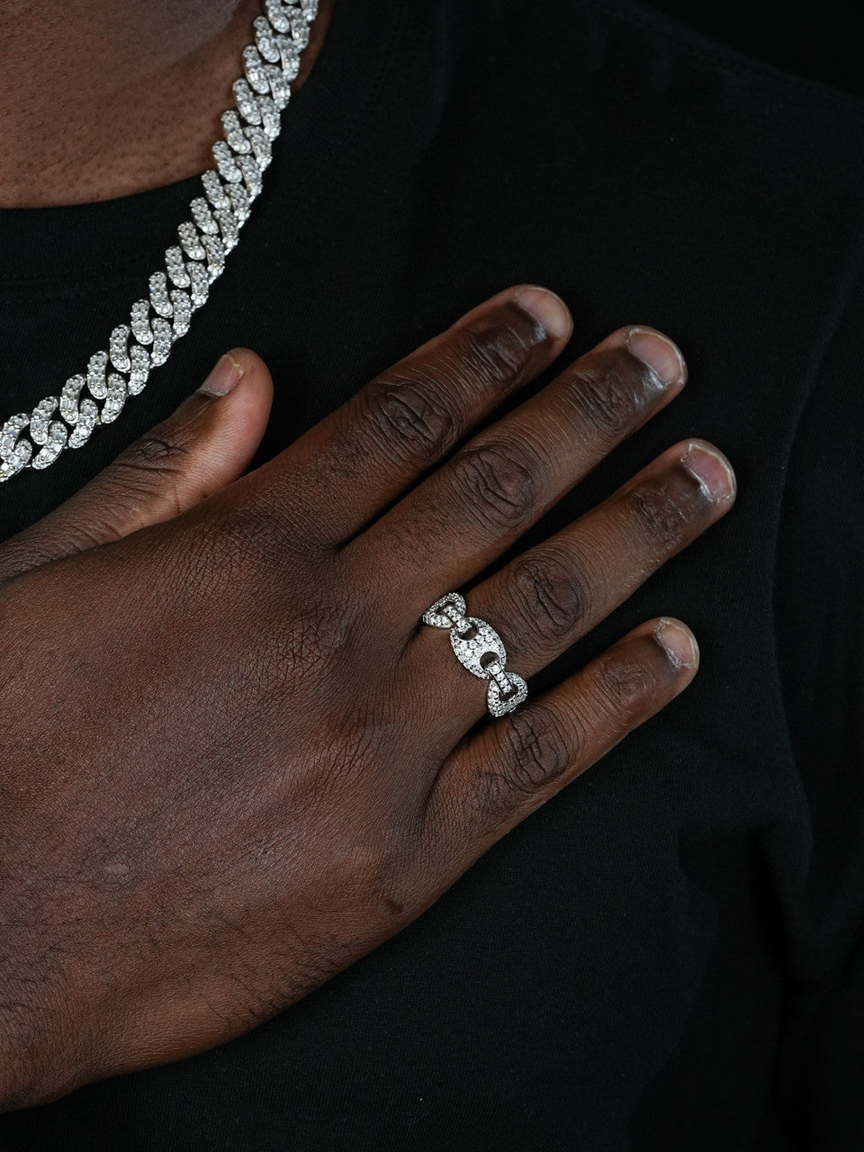 Gucci Link Ring - 14k Yellow/Rose/White Gold Vermeil 925 Silver - CZ Stones