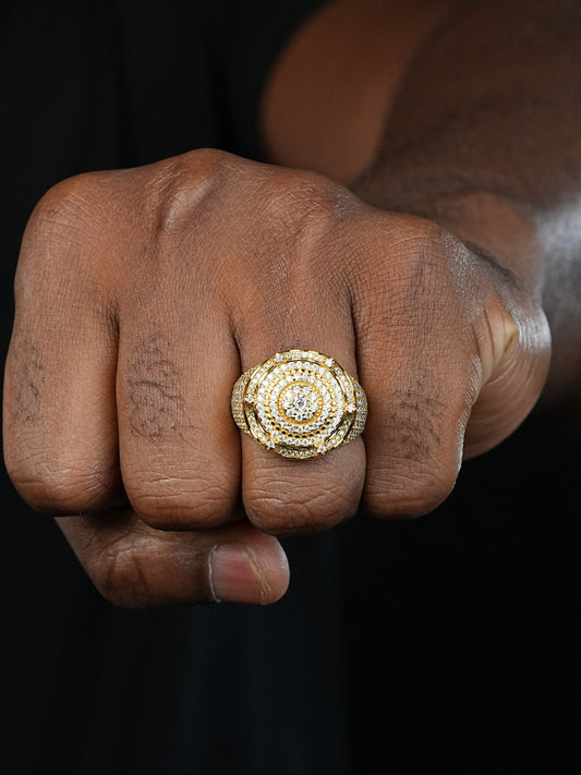 MOISSANITE King Crown The Don Hip Hop Ring - 14k Gold Vermeil 925 Silver