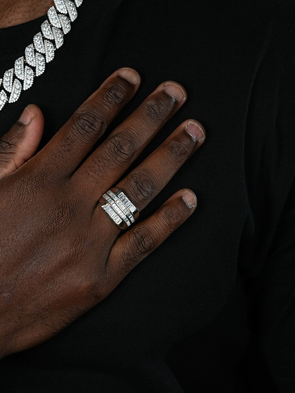 European Baguette Modern Ring - 925 Silver - CZ Stones