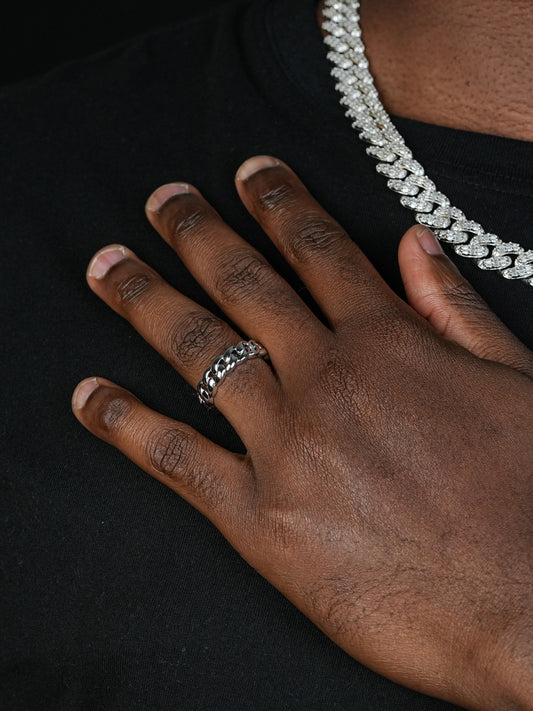 VIP 6mm Miami Cuban Band Ring - 925 Silver - Plain