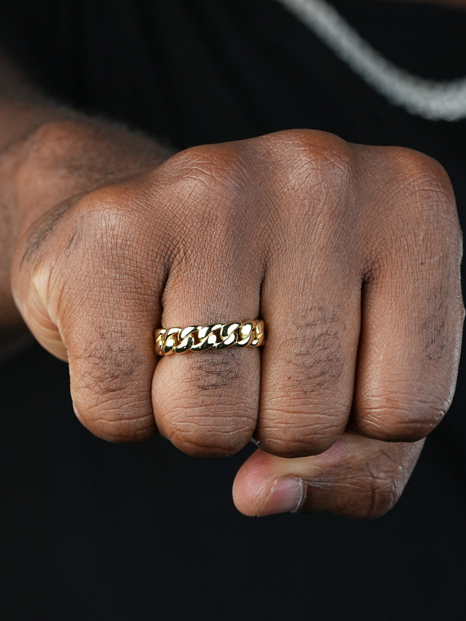 VIP 6mm Miami Cuban Band Ring -  14k Gold Vermeil 925 Silver - Plain