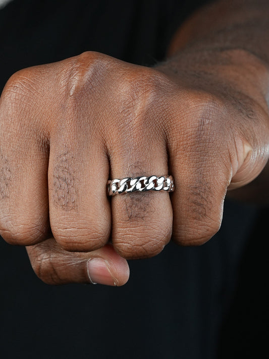 VIP 6mm Miami Cuban Band Ring - 925 Silver - Plain
