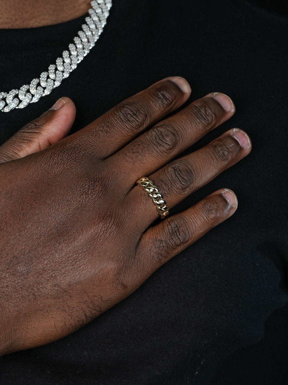 VIP 6mm Miami Cuban Band Ring -  14k Gold Vermeil 925 Silver - Plain