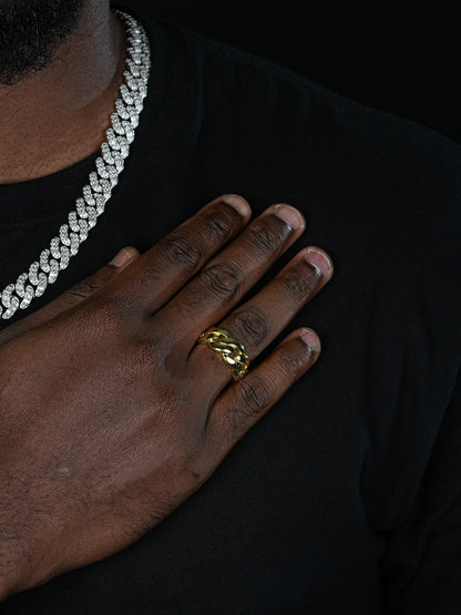 Plain Cuban Link Ring - Timeless Classic - 925 Silver Or 14K Gold Vermeil