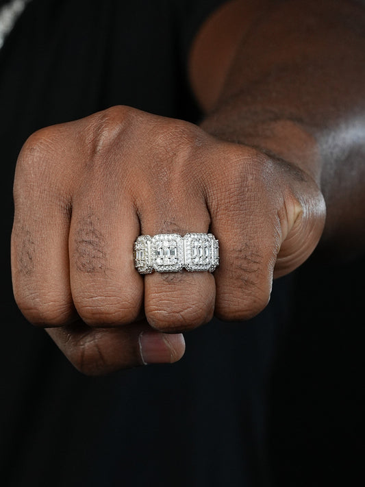 MOISSANITE Baguette Big Boy Eternity Band Ring - 925 Silver