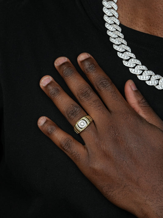 Simple Ring Harlembling Classic Since 2015 - 14k Gold Vermeil 925 Silver Two Tone - CZ Stones