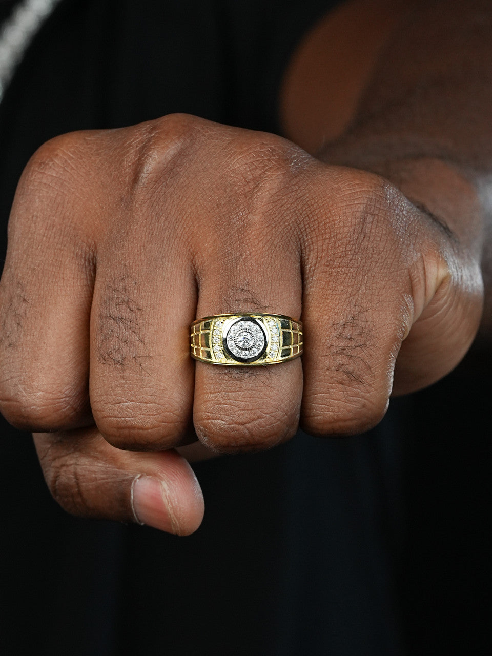 Simple Ring Harlembling Classic Since 2015 - 14k Gold Vermeil 925 Silver Two Tone - CZ Stones