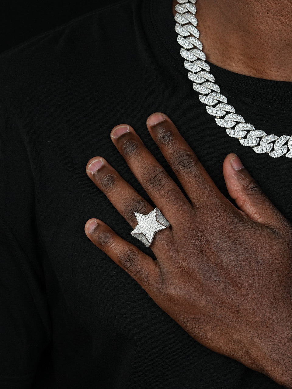 Ice Star Classic Ring - 14k Yellow Gold Vermeil/Natural 925 Silver - CZ Stones