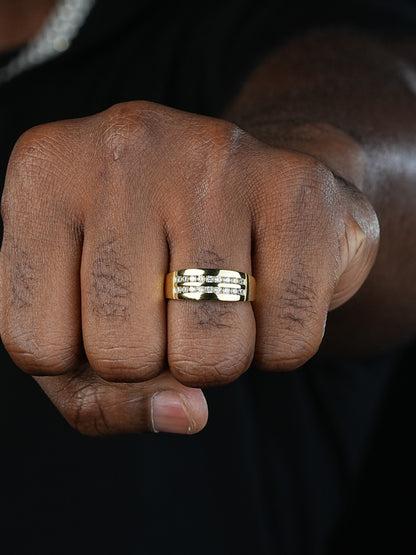 Double Row Eternity Band Ring - 14k Gold Vermeil 925 Silver - CZ Stones