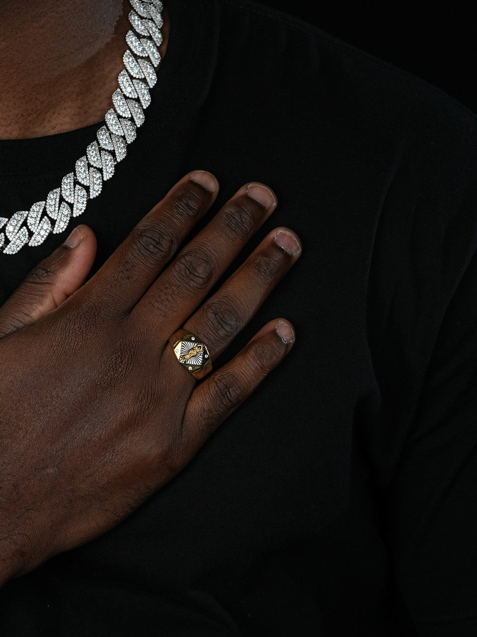 Santa Muerte Death Ring - 14k Gold Vermeil 925 Silver Two Tone