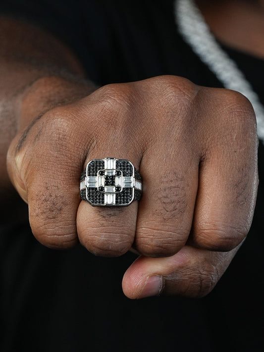 Panda Ring - 925 Silver - White & Black CZ Stones
