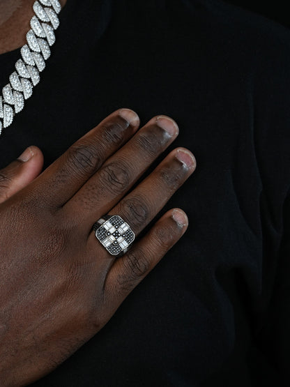 Panda Ring - 925 Silver - White & Black CZ Stones