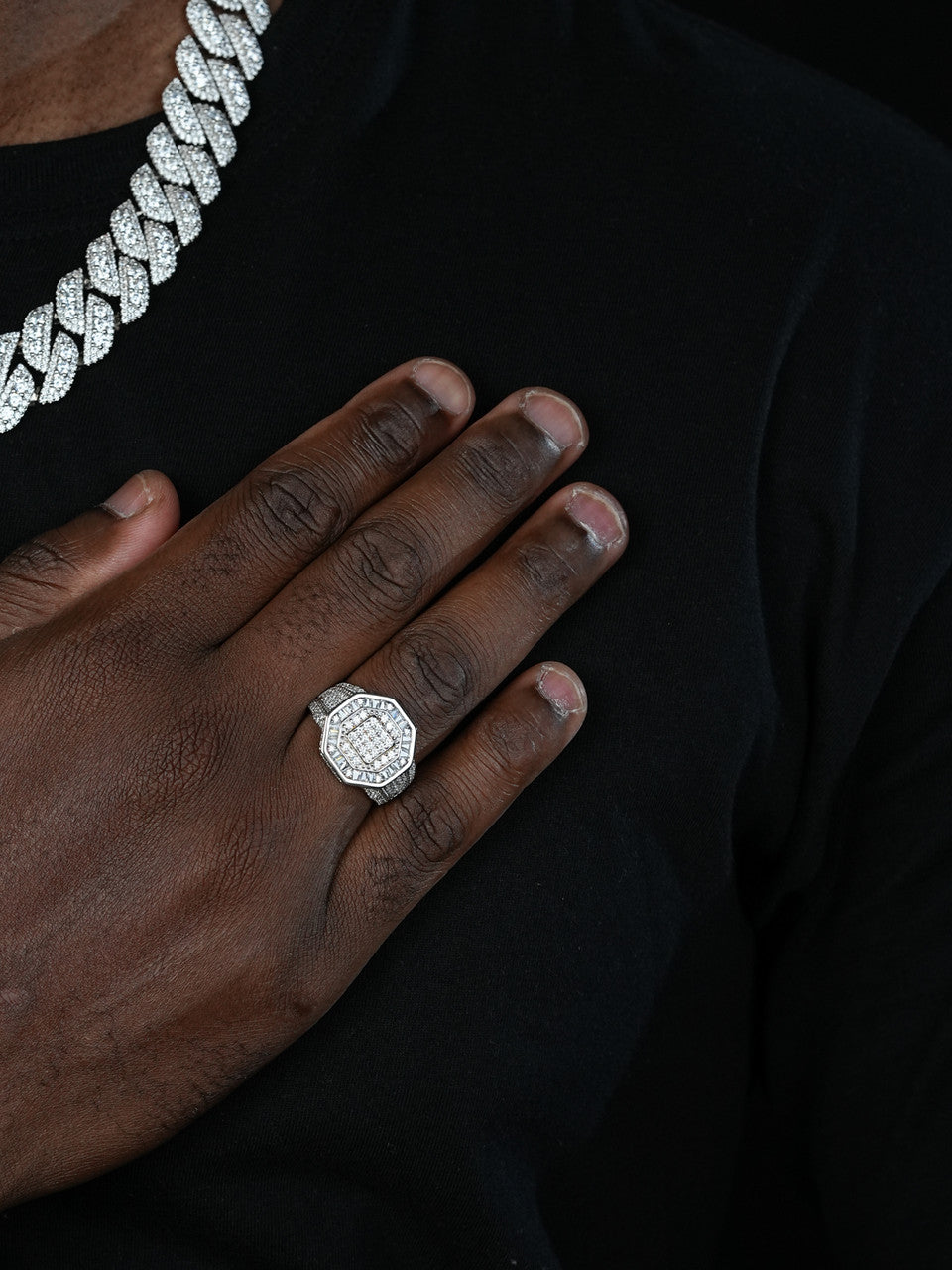 Mafia Boss Ring - 925 Silver - CZ Stones